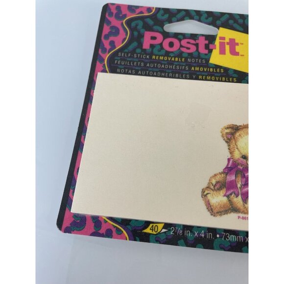 Vintage 3M Post Its 1993 Teddy Bear Design, New, Sealed, Made in USA, Office - Picture 4 of 8